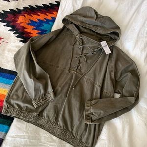 NWT ae lace up pullover jacket, sz medium